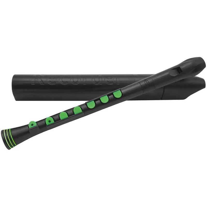 Lågt pris Nuvo Recorder+ BGR Black/Green Plastic Soprano Recorder for